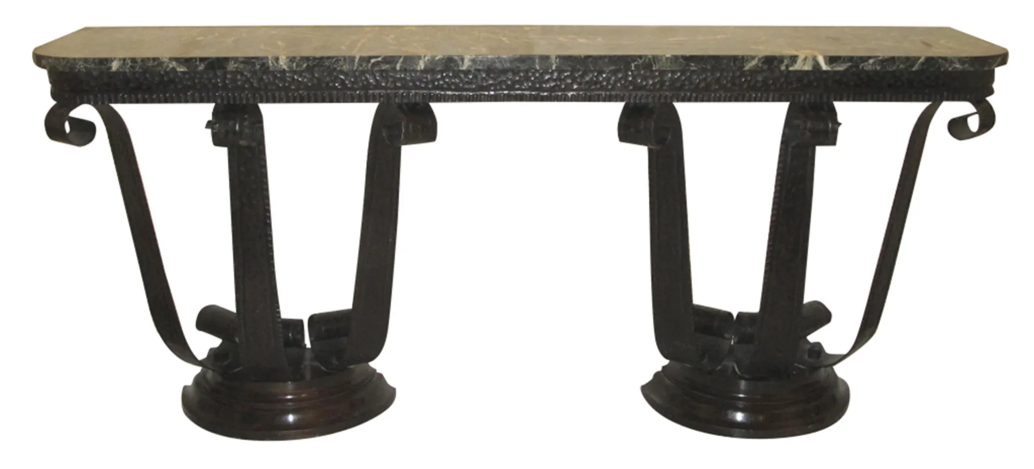 antique console with decorative details in an elegant setting