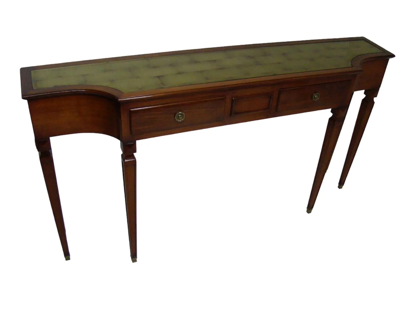 antique console with detailed top and elegant legs