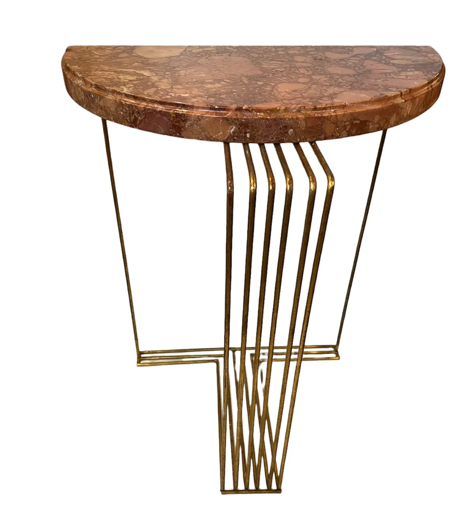 dos consolas antiguas con diseño elegante y mesa redonda