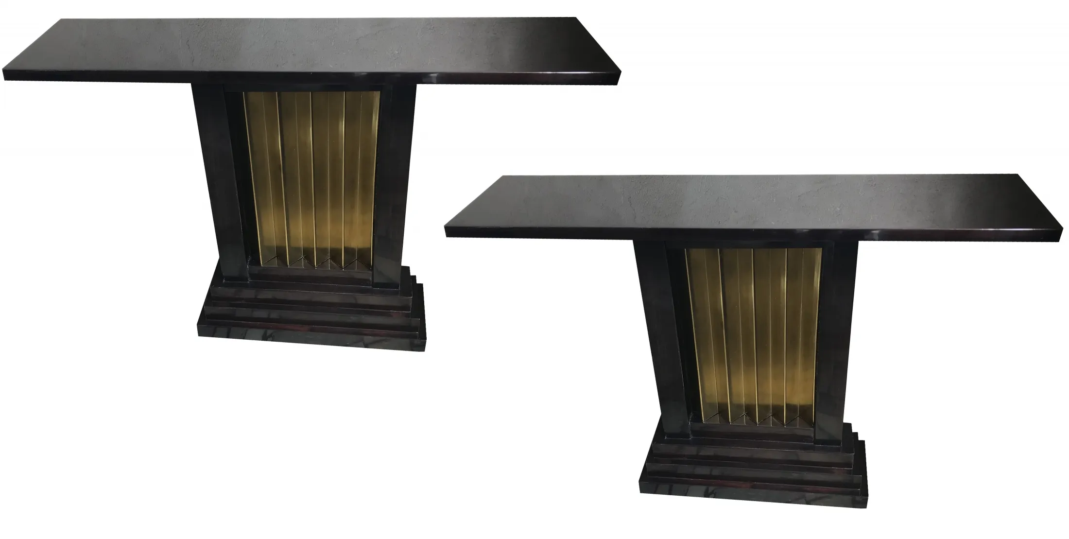 zwei antike Konsolentische mit elegantem Dekorationsdesign