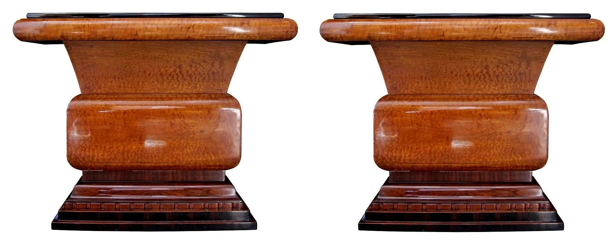 Antique decorative consoles featuring elegant design and curved shapes.
