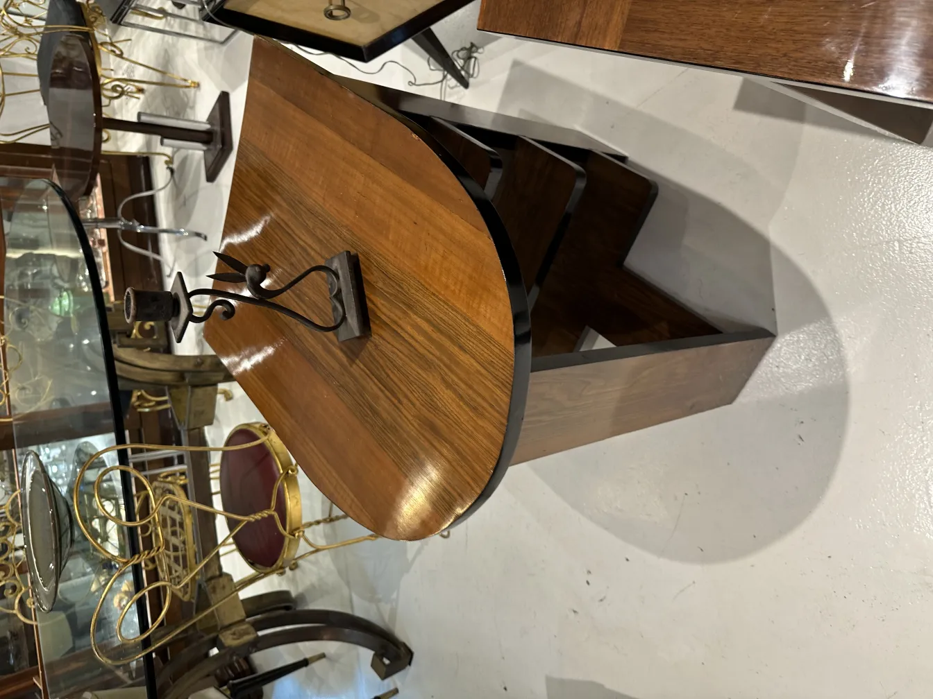 antique candelabra with elegant design in an antique environment, decorative background