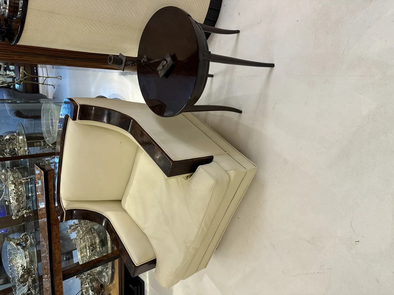 decorative antique candelabra with elegant base in classic setting