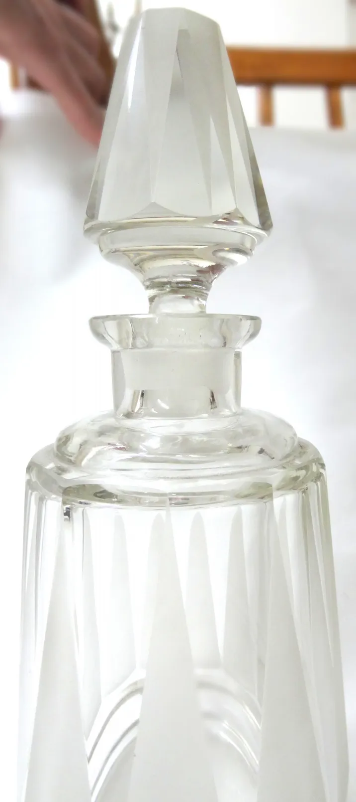 glass bottle with faceted design