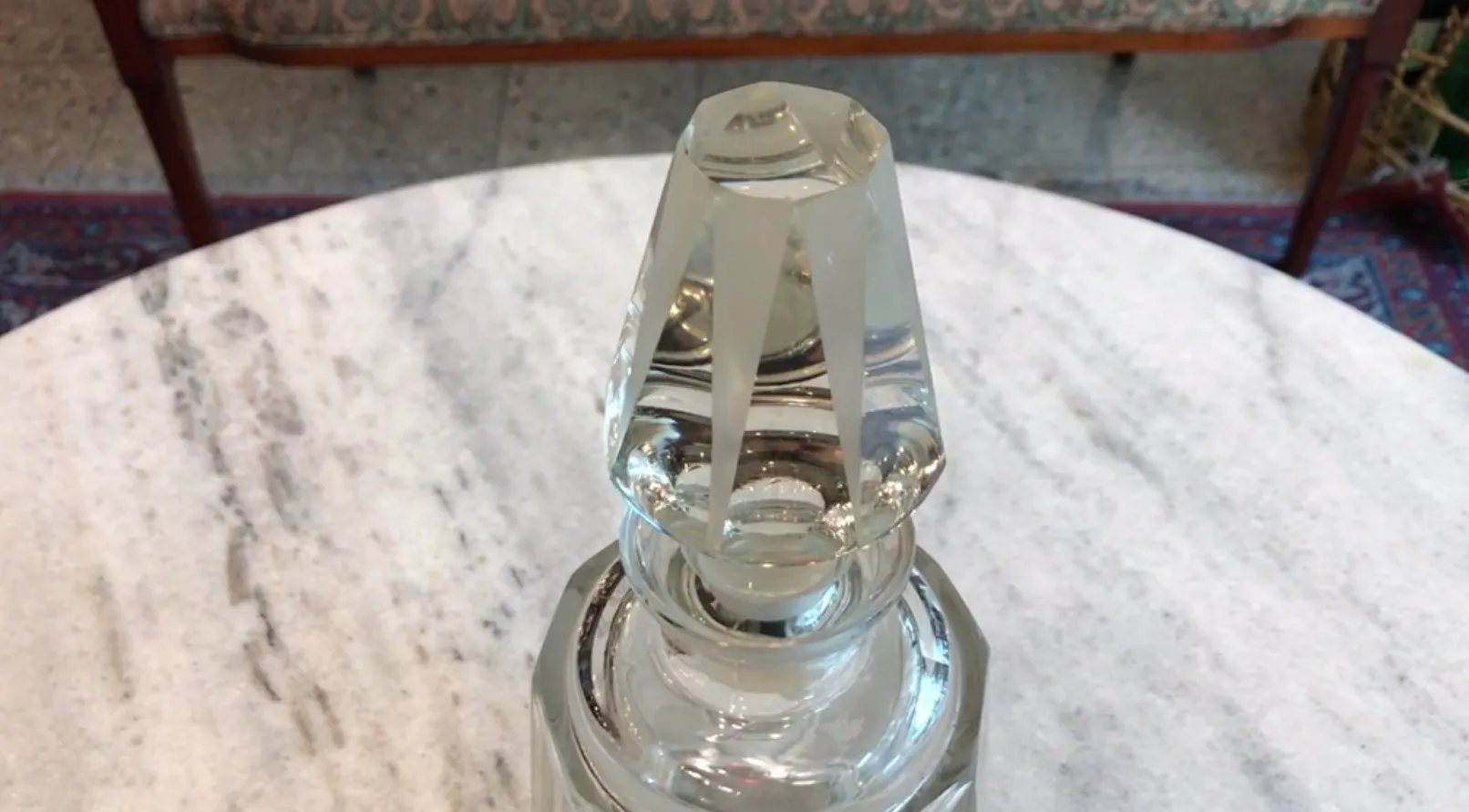 antique decorative bottle on marble table