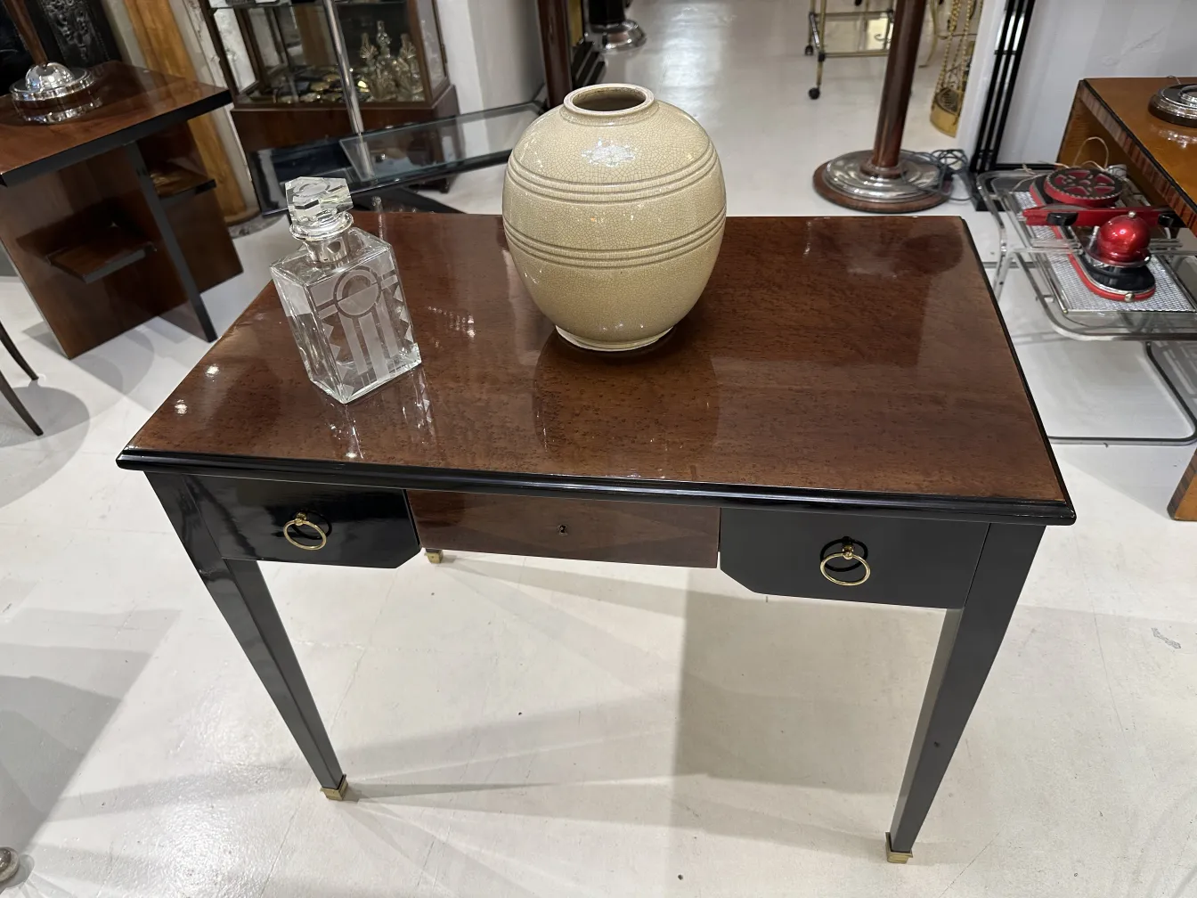 vintage bottle on a stylish table with decor