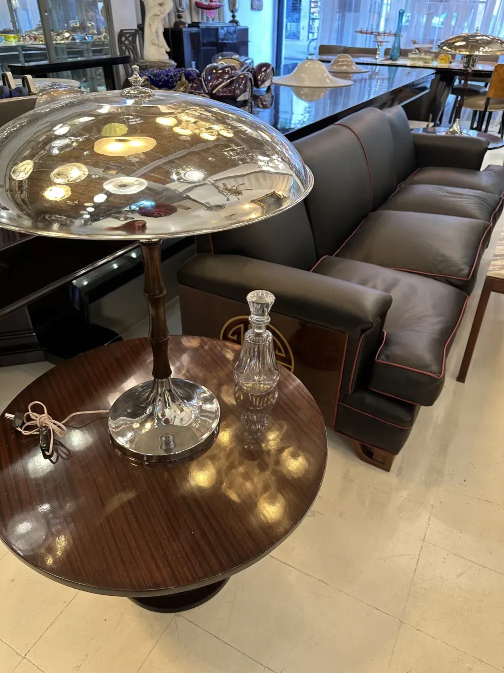 antique decorative bottle on a modern table