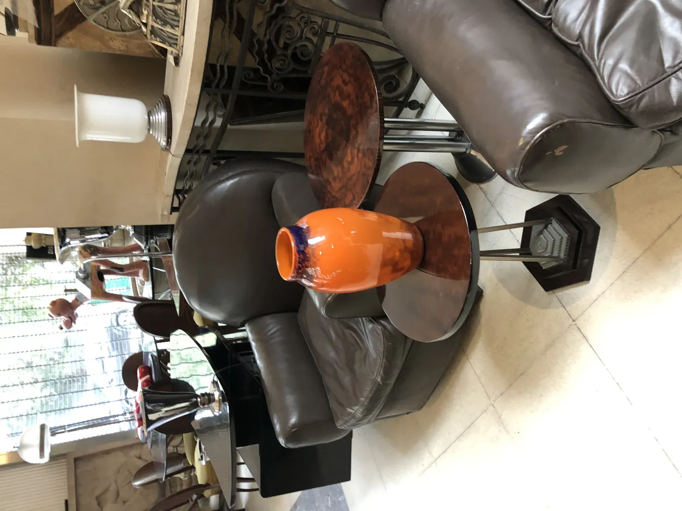 Antigüedad, vidrio con firma, estilo clásico, decorativo.