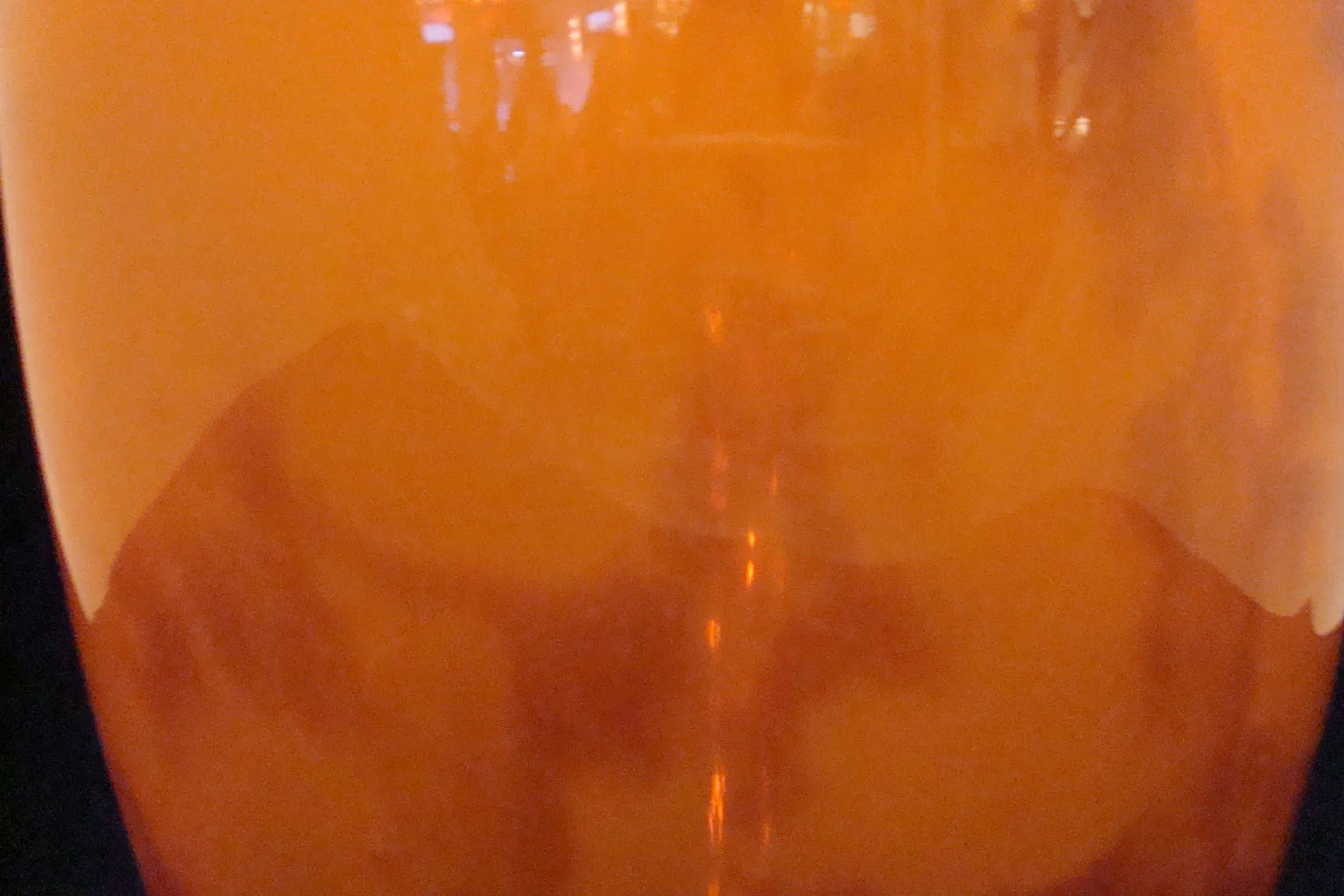 signed glass with orange tones, antique art piece