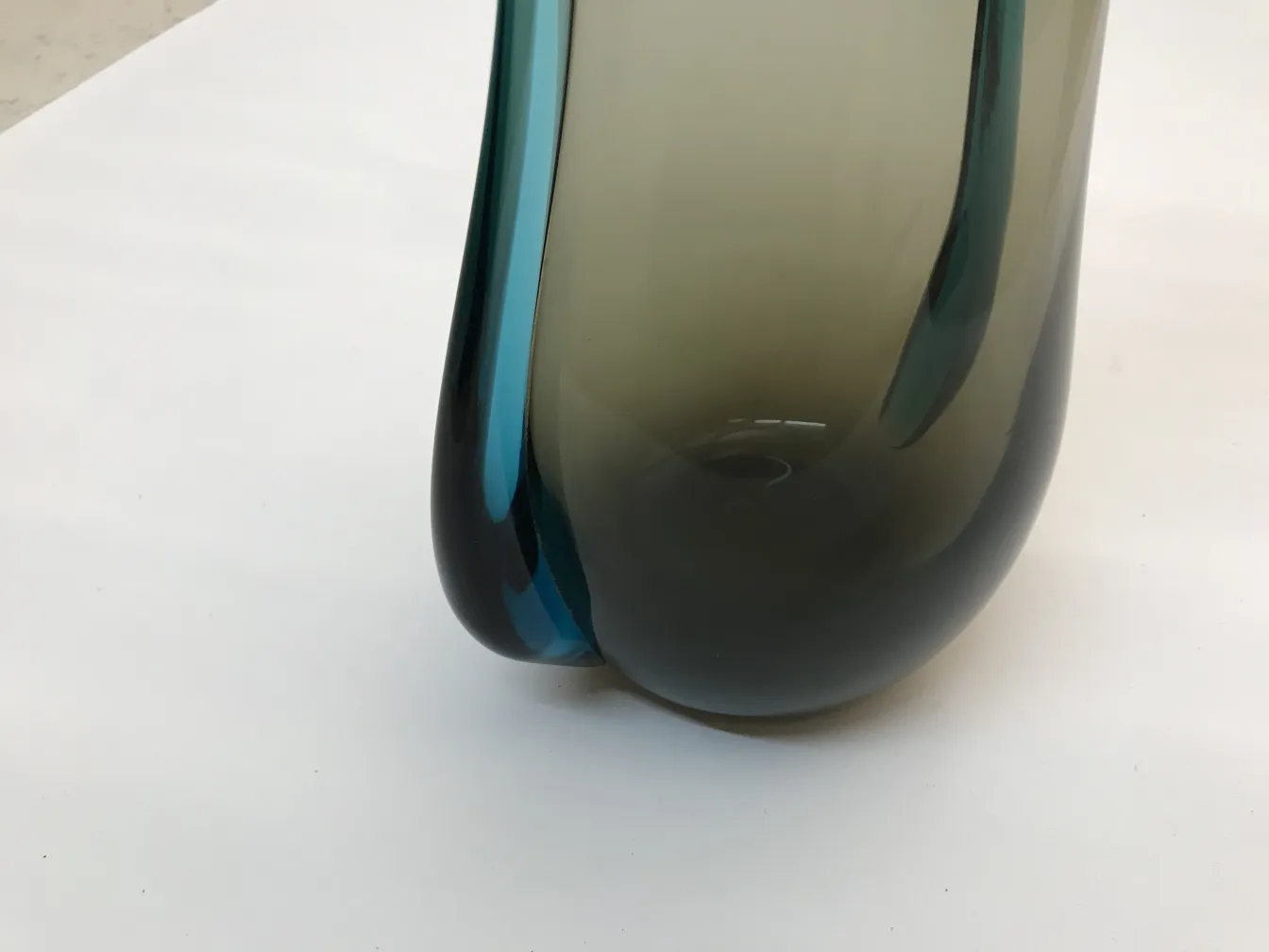 antique murano vase with green and blue tones