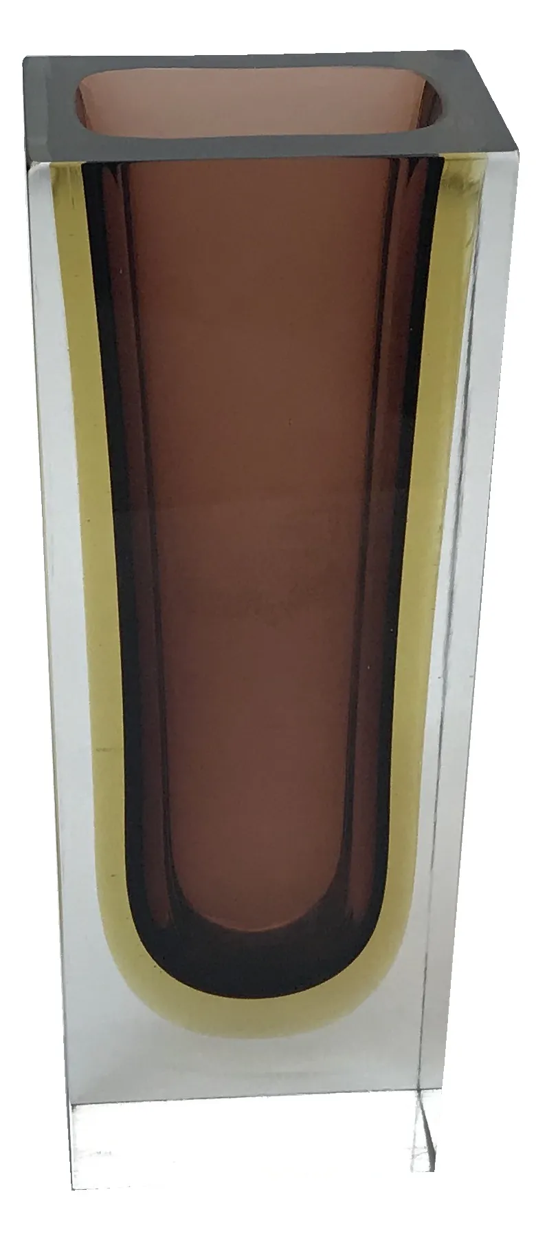 antik murano-glas mit braunen und gelben Farben, dekorativ