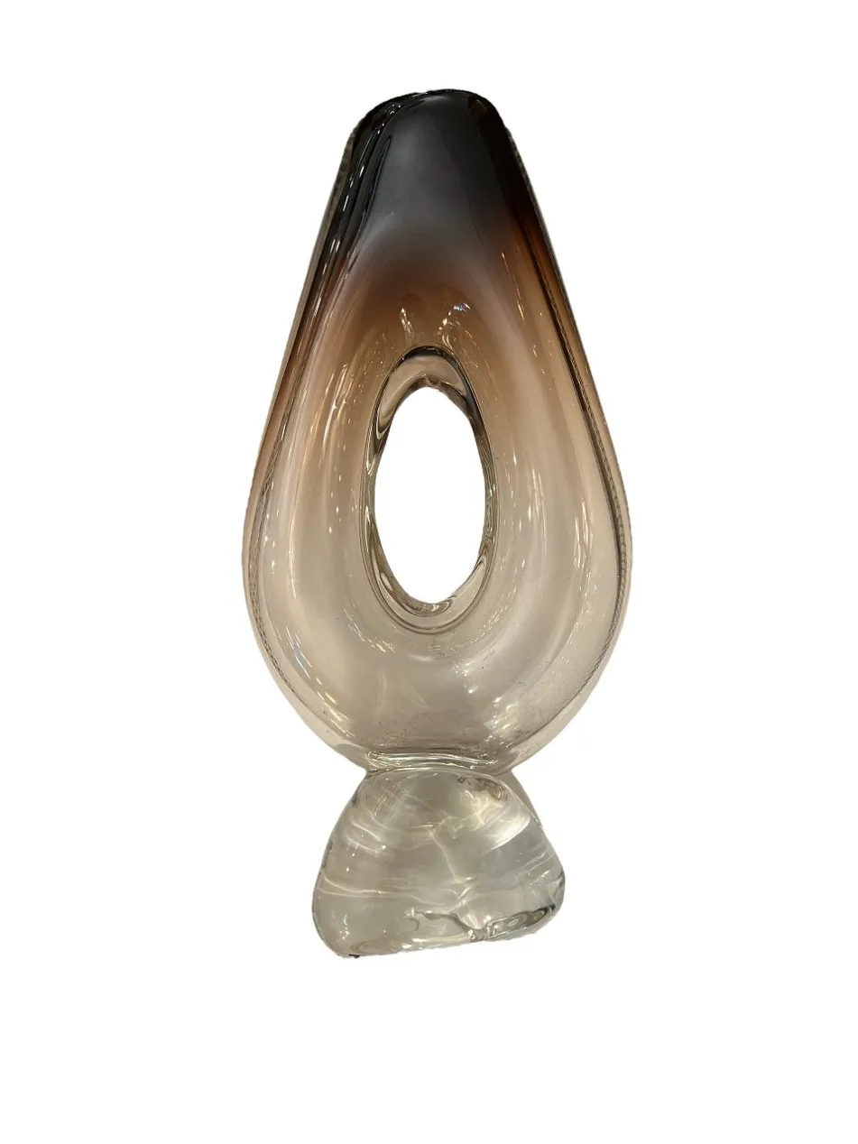 vase Murano ancien en ton dégradé avec forme ovale
