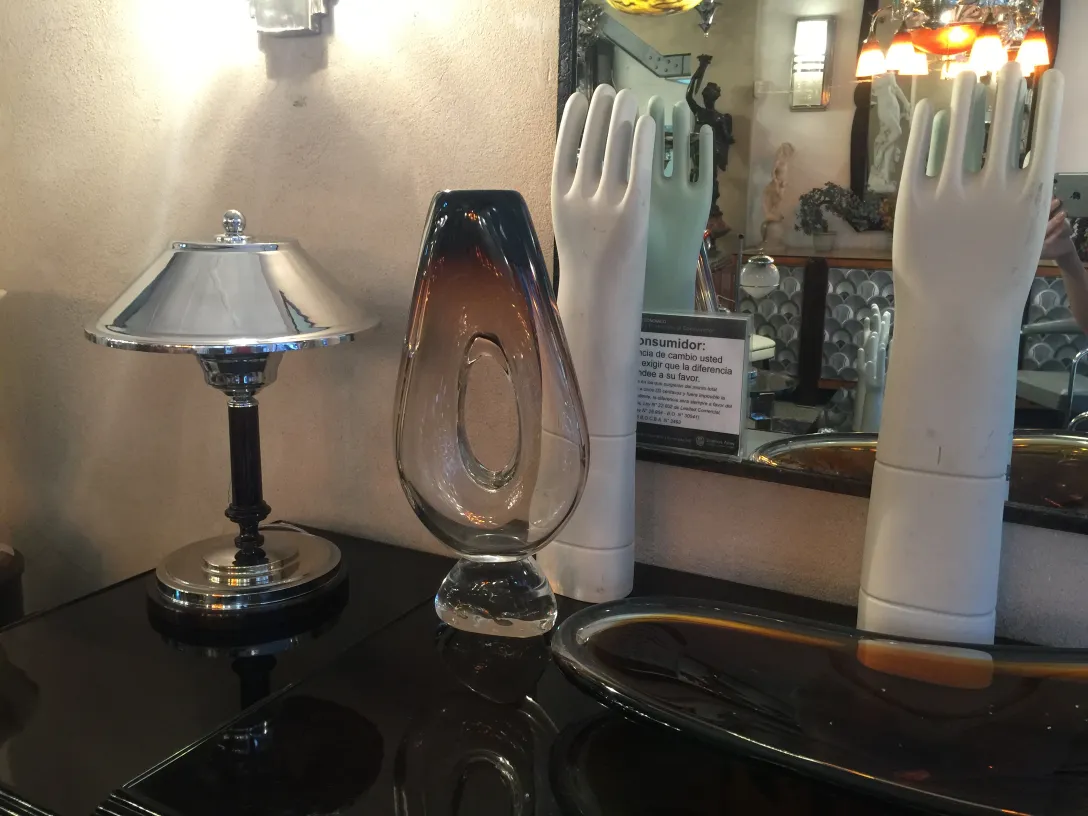 antiker murano-glas in ovaler Form, Lichtreflexion