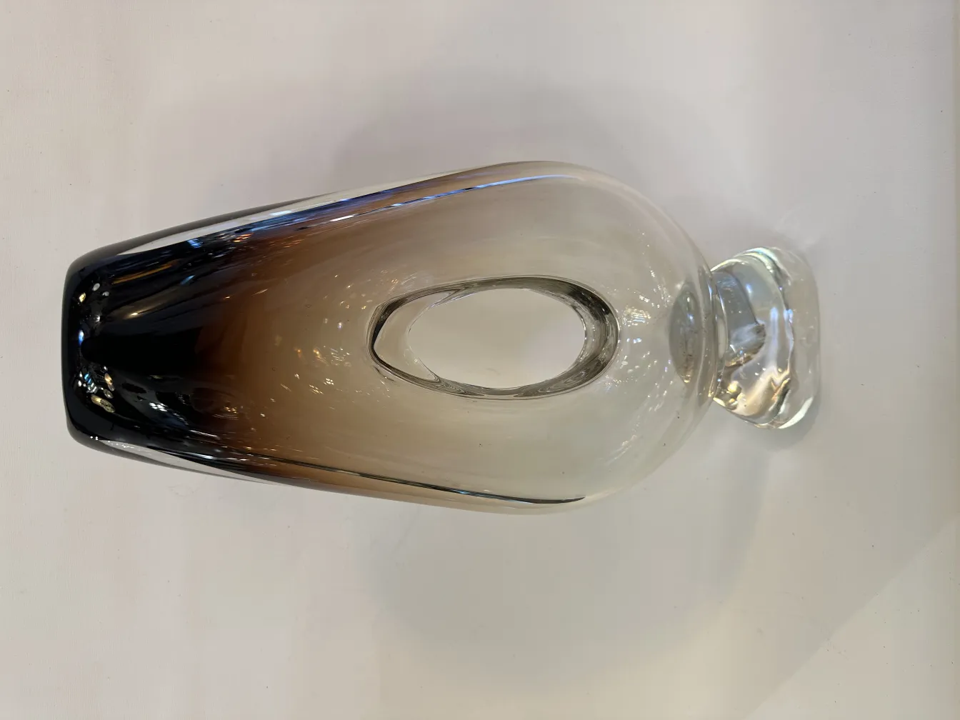 antike Murano-Vase in elliptischer Form mit klaren Details