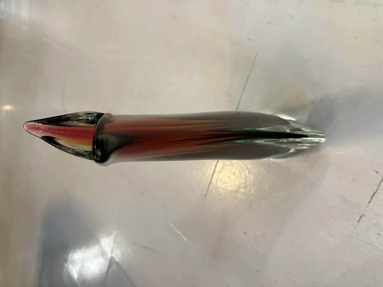 antique murano vase with subtle colors on a light background