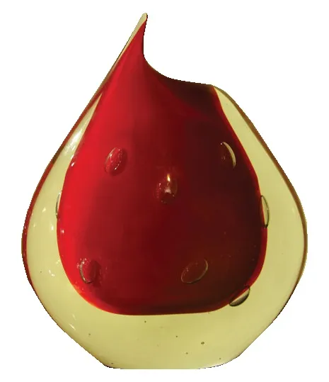 murano vase in red and yellow tones, antique