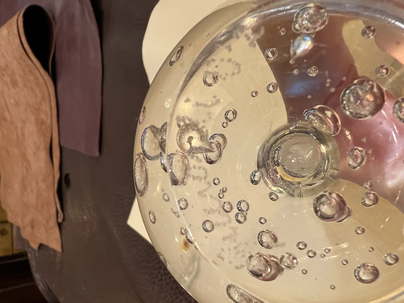 antique murano sculpture displaying bubbles