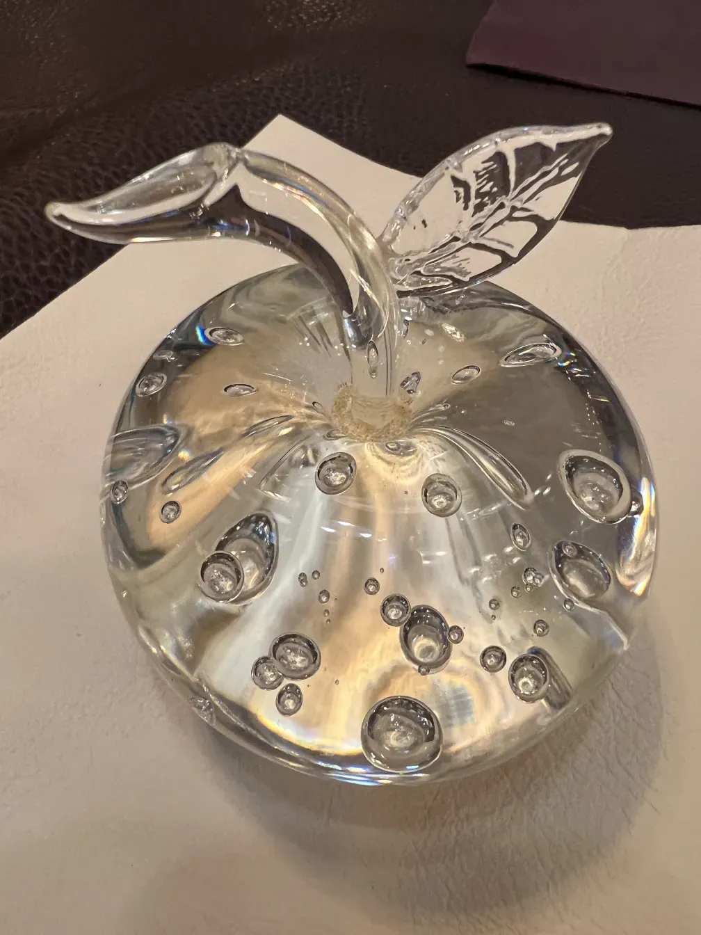 Murano-Skulptur in Apfelform mit Blasen