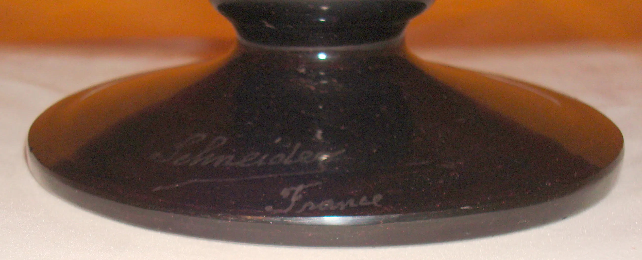 Glass signed by Schneider, antique French piece with signature