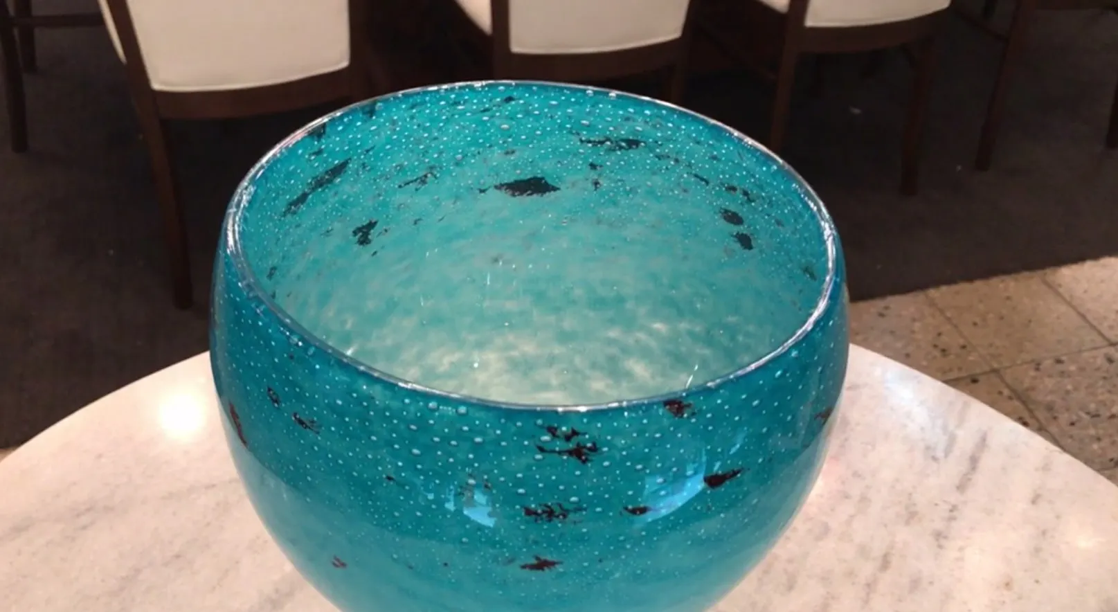 antique signed glass by schneider in vibrant blue