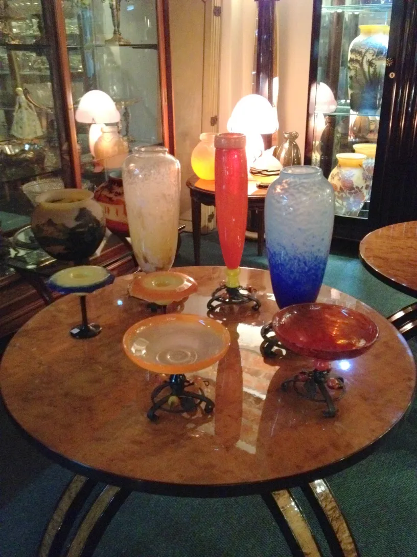 vivid colors of antique glass collection