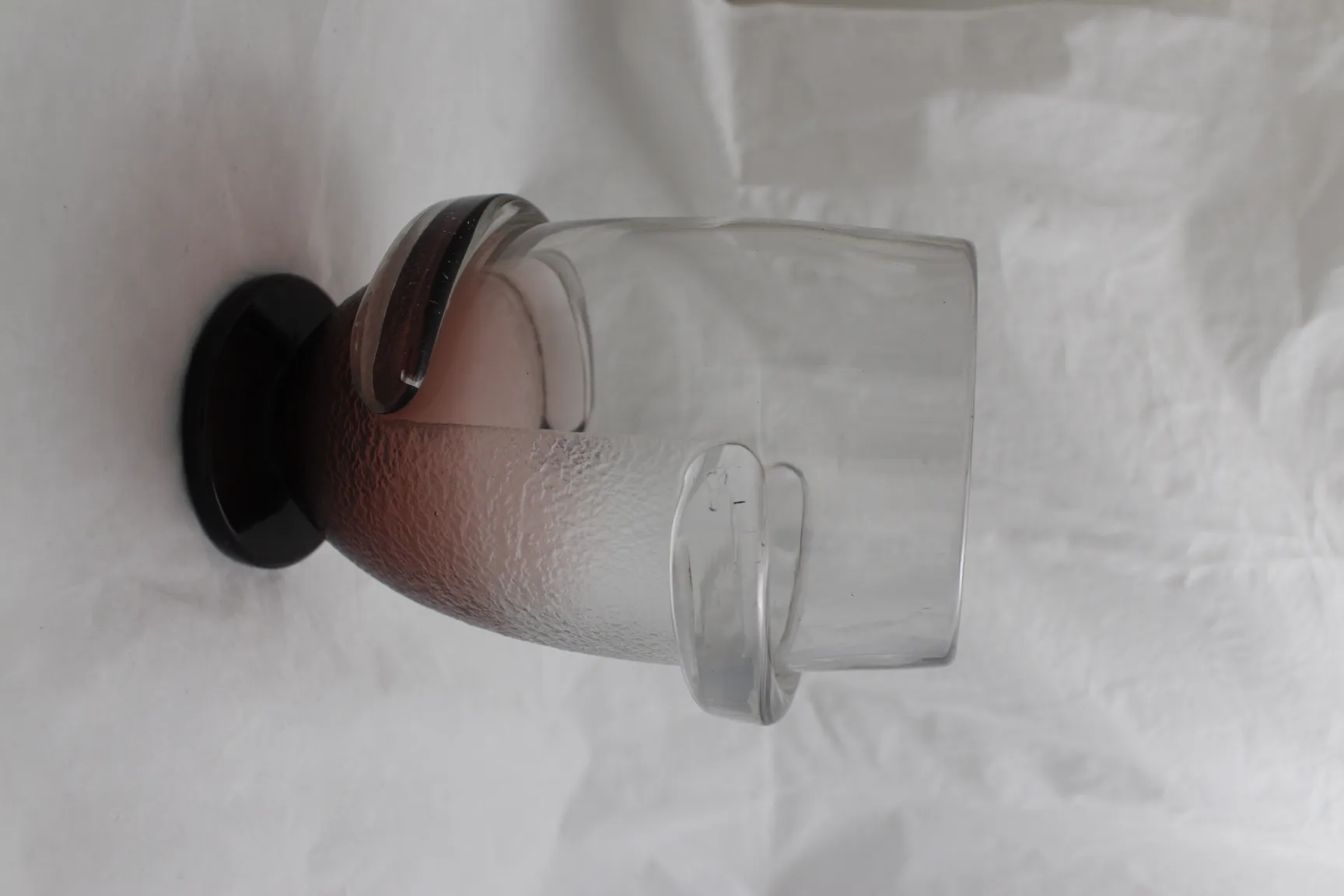 signed glass by Schneider on a neutral background, antique