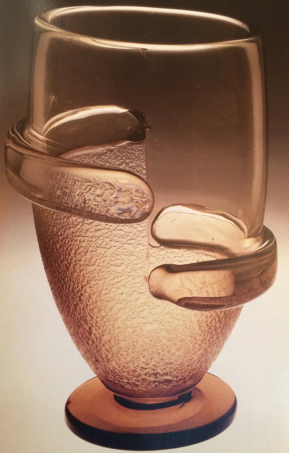 Antique signed glass by Schneider featuring French design.