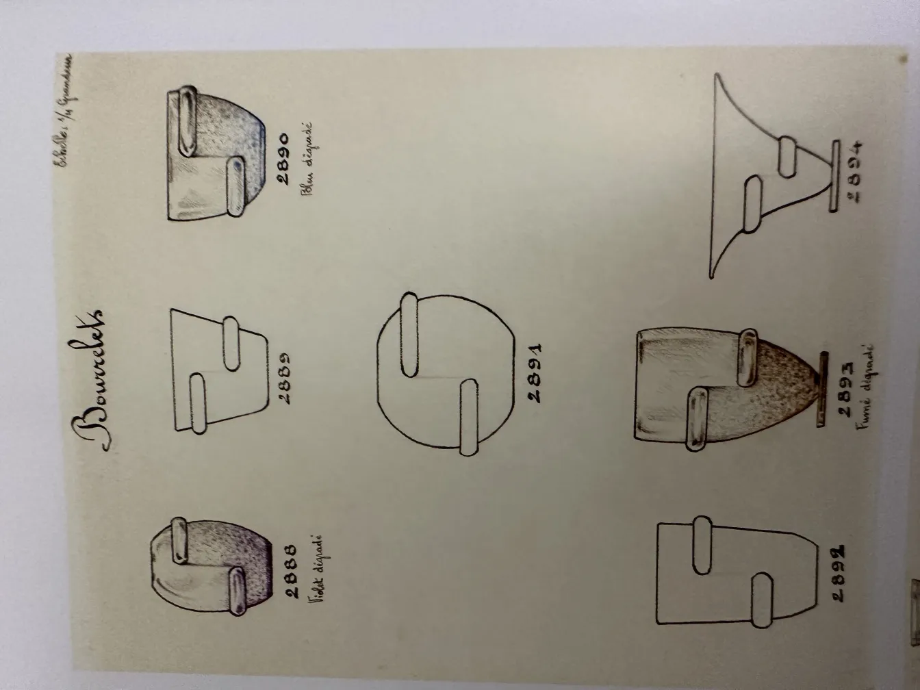 古董插图，展示了各种风格的Schneider签名玻璃。