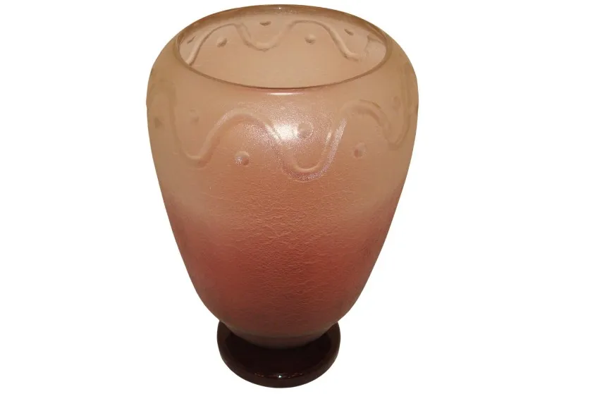 artisan glass with soft tone design, vintage look, antique