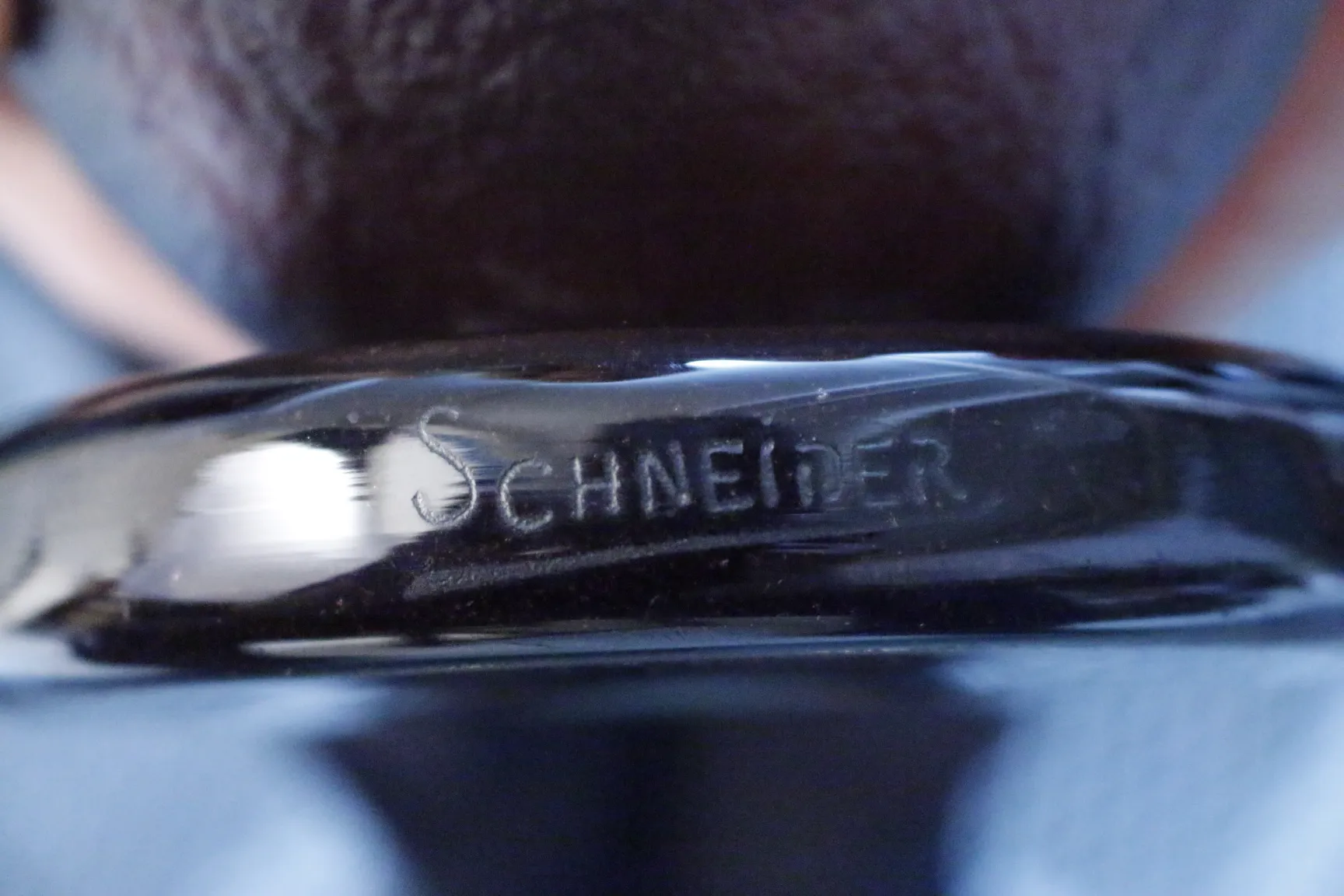 antique signed glass by Schneider, elegant display