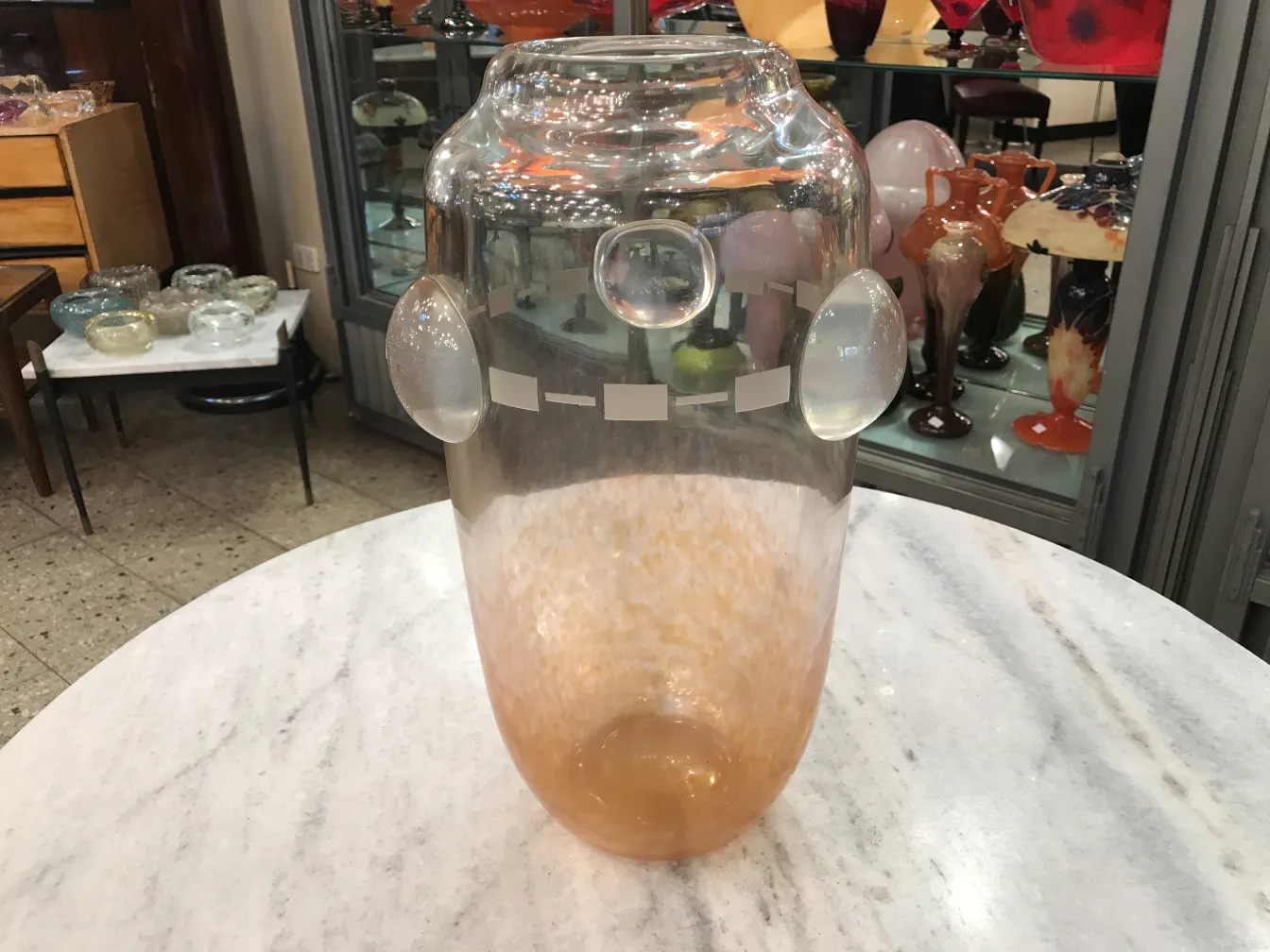 Antique signed glass by Schneider with unique features