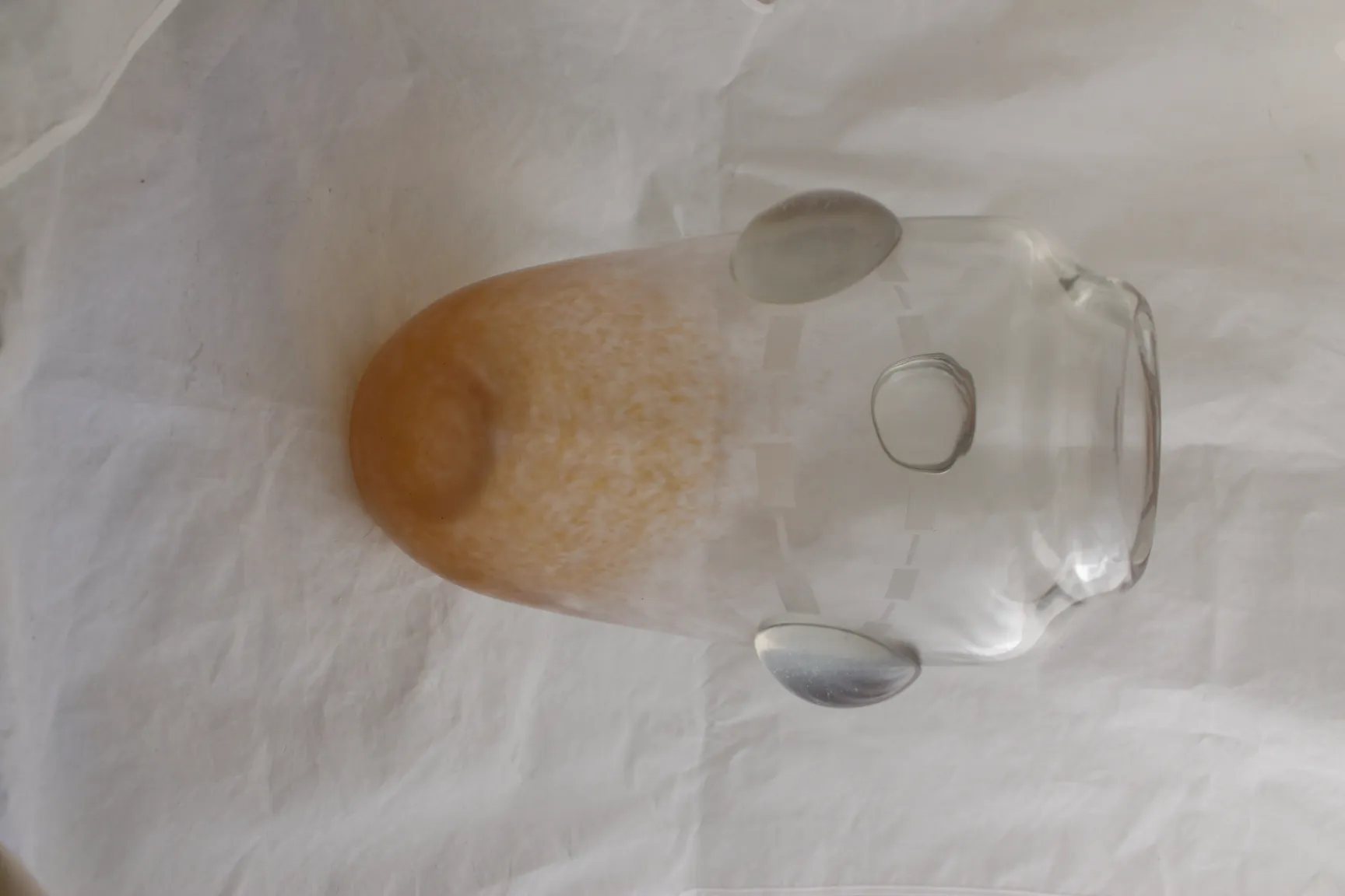 Antique signed glass by Schneider with a unique gradient and design.