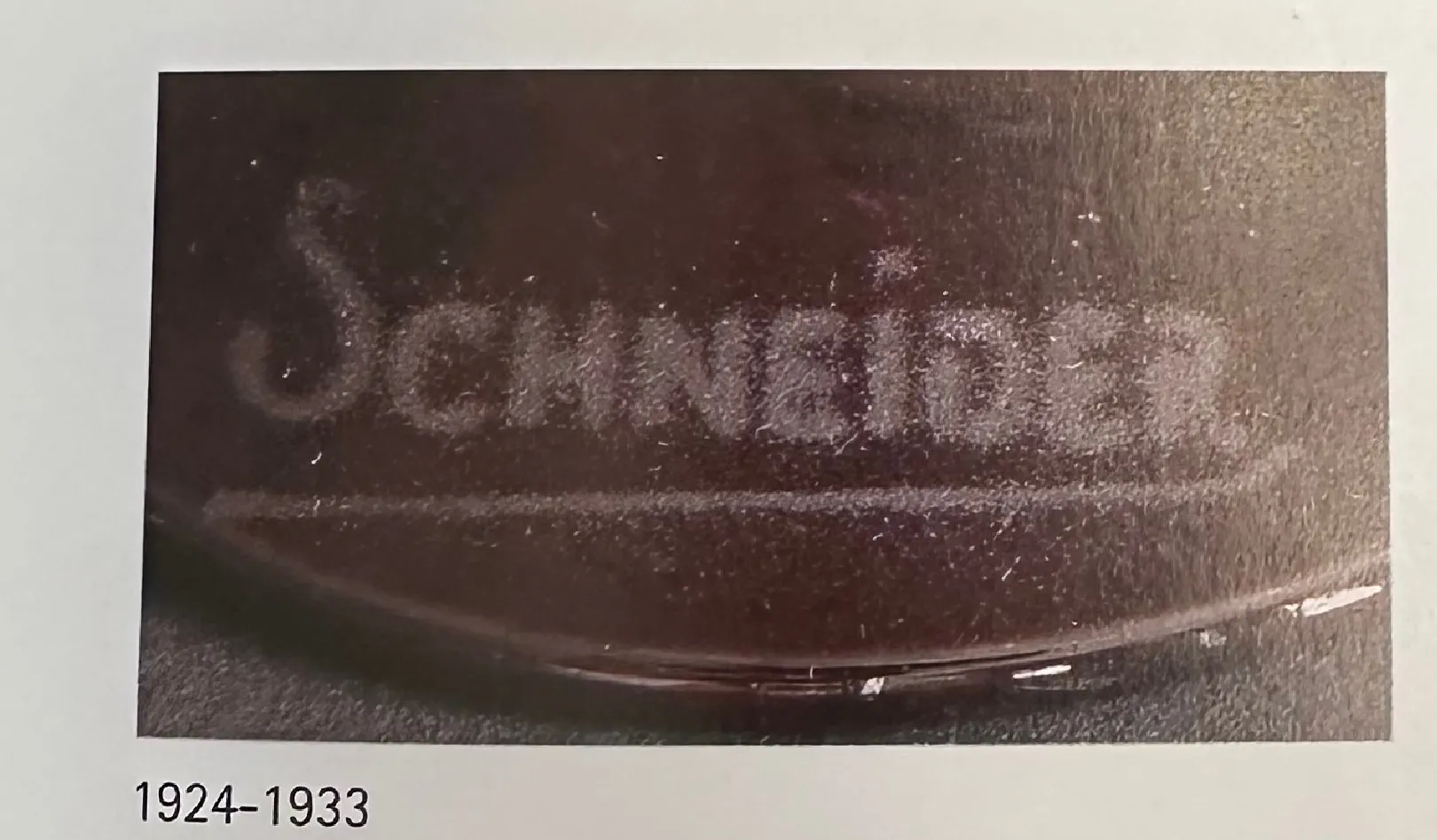 Antique glass with Schneider signature at the bottom