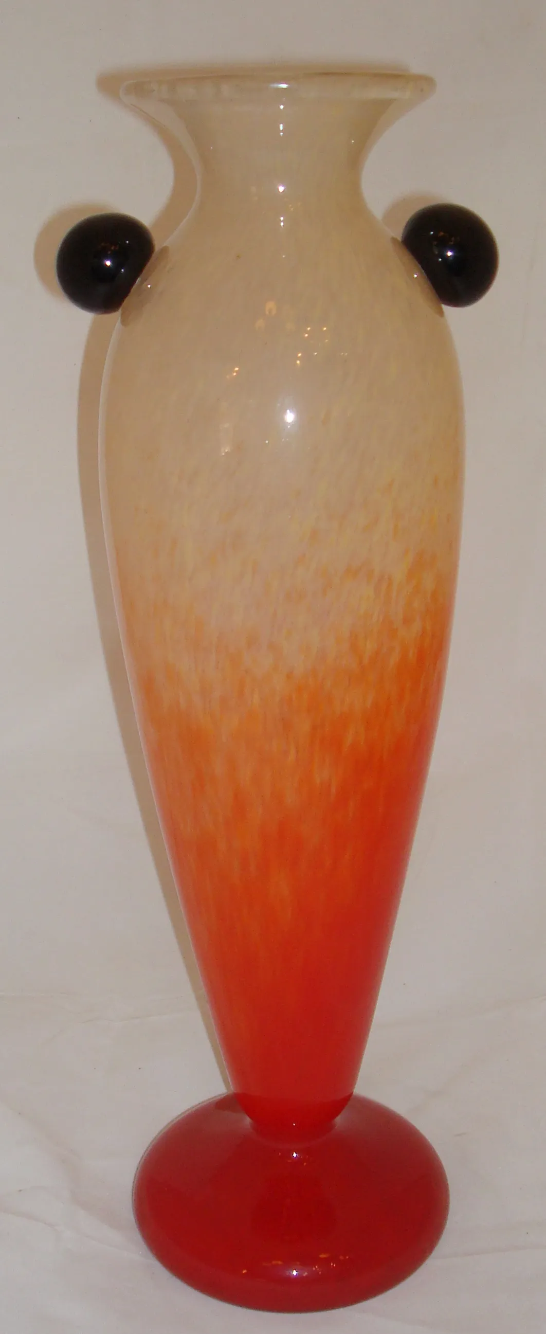 vase made of signed glass by Schneider with color gradient