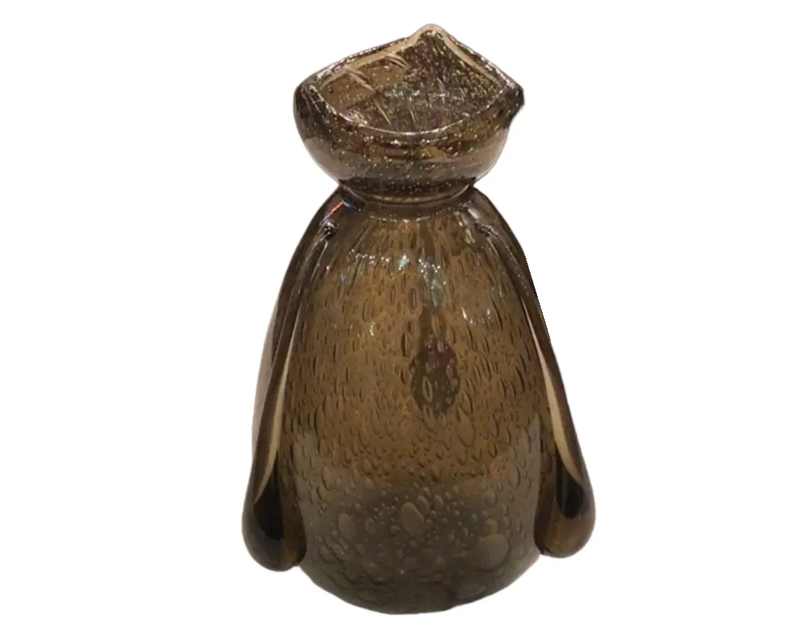 gebogenes Glas mit blasenförmiger Oberfläche, dekoratives Antiquität