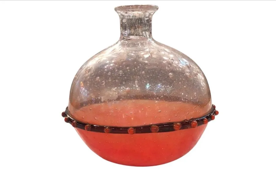 Antikes, signiertes Glas von Schneider in hellen und dunklen Tönen