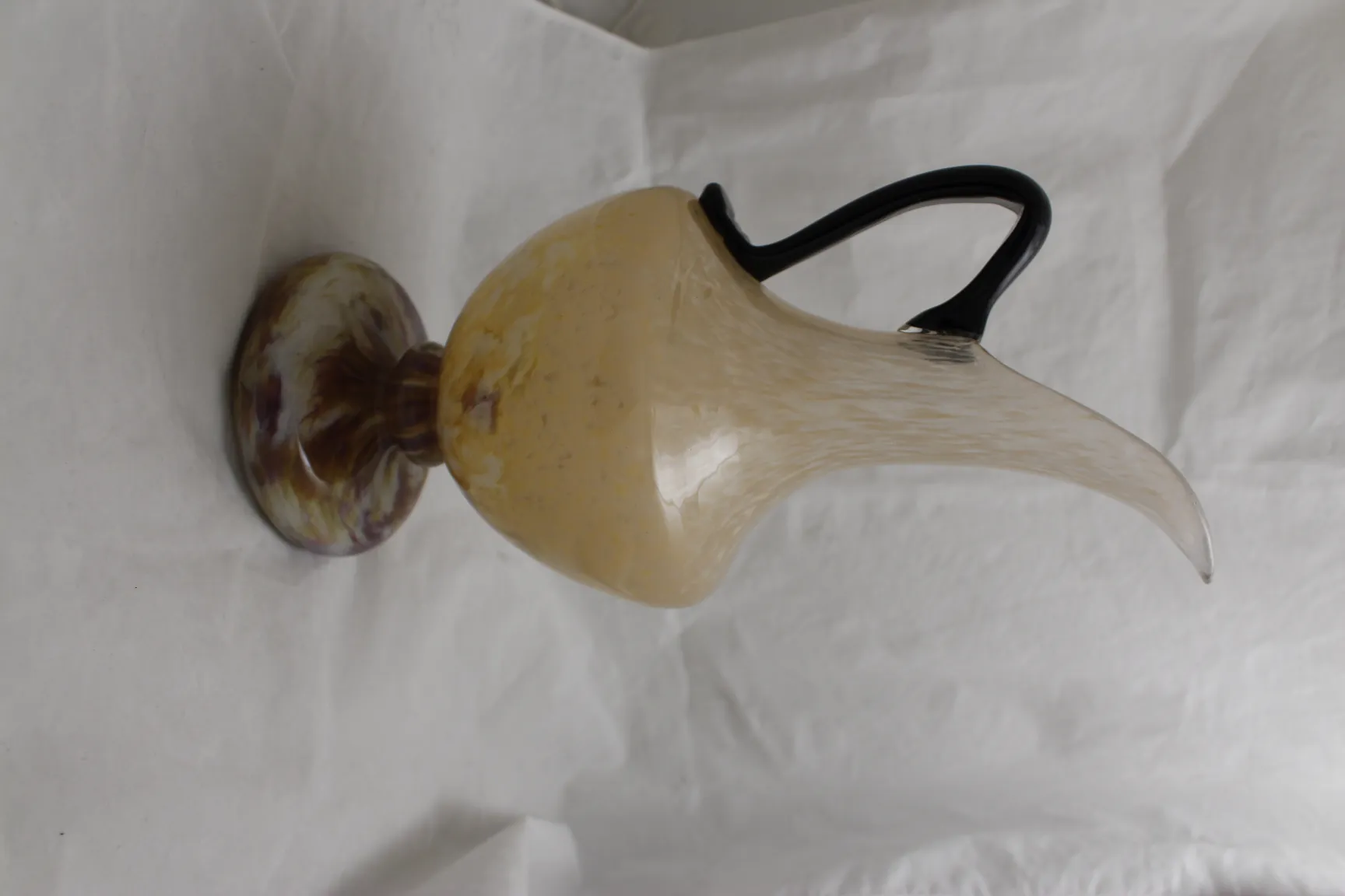 古董签名玻璃施耐德带装饰底座