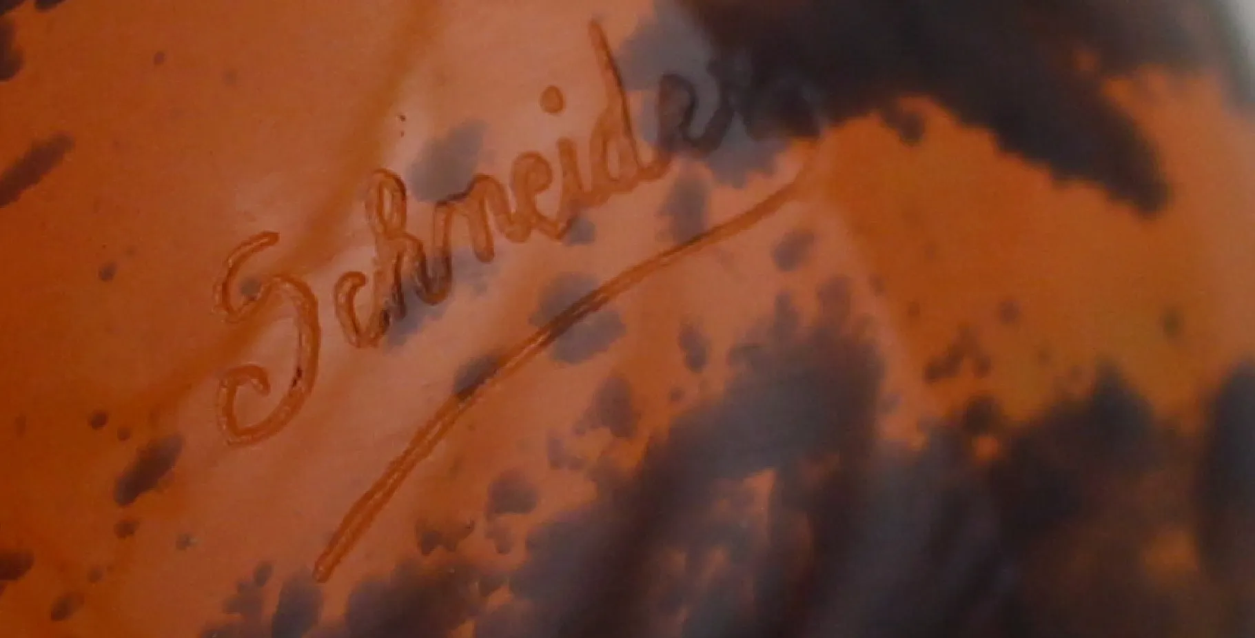 Antique signed glass with Schneider inscription