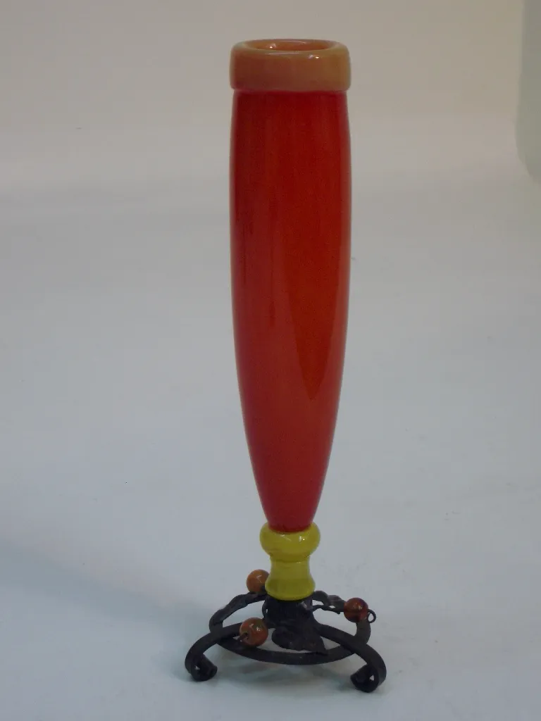 seen a stylized glass vase in a neutral setting