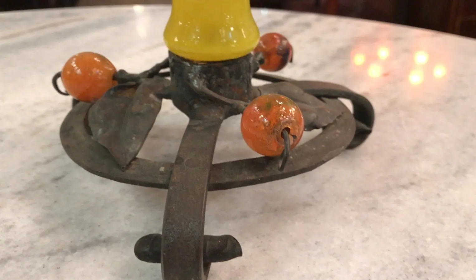 Signed Schneider glass featuring artistic decoration and colors.