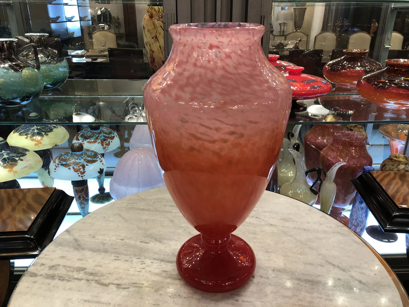 vase antico in vetro firmato schneider colorato