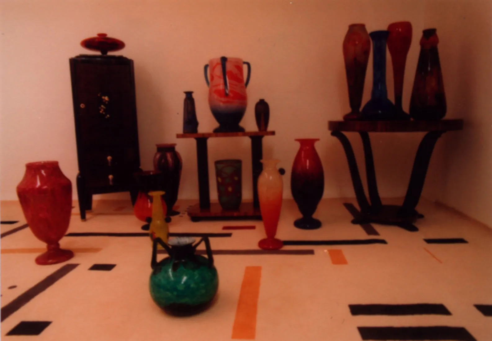 signed glass schneider from antiquity with vibrant colors