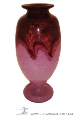 antique glass vase with Schneider signature in purple tone