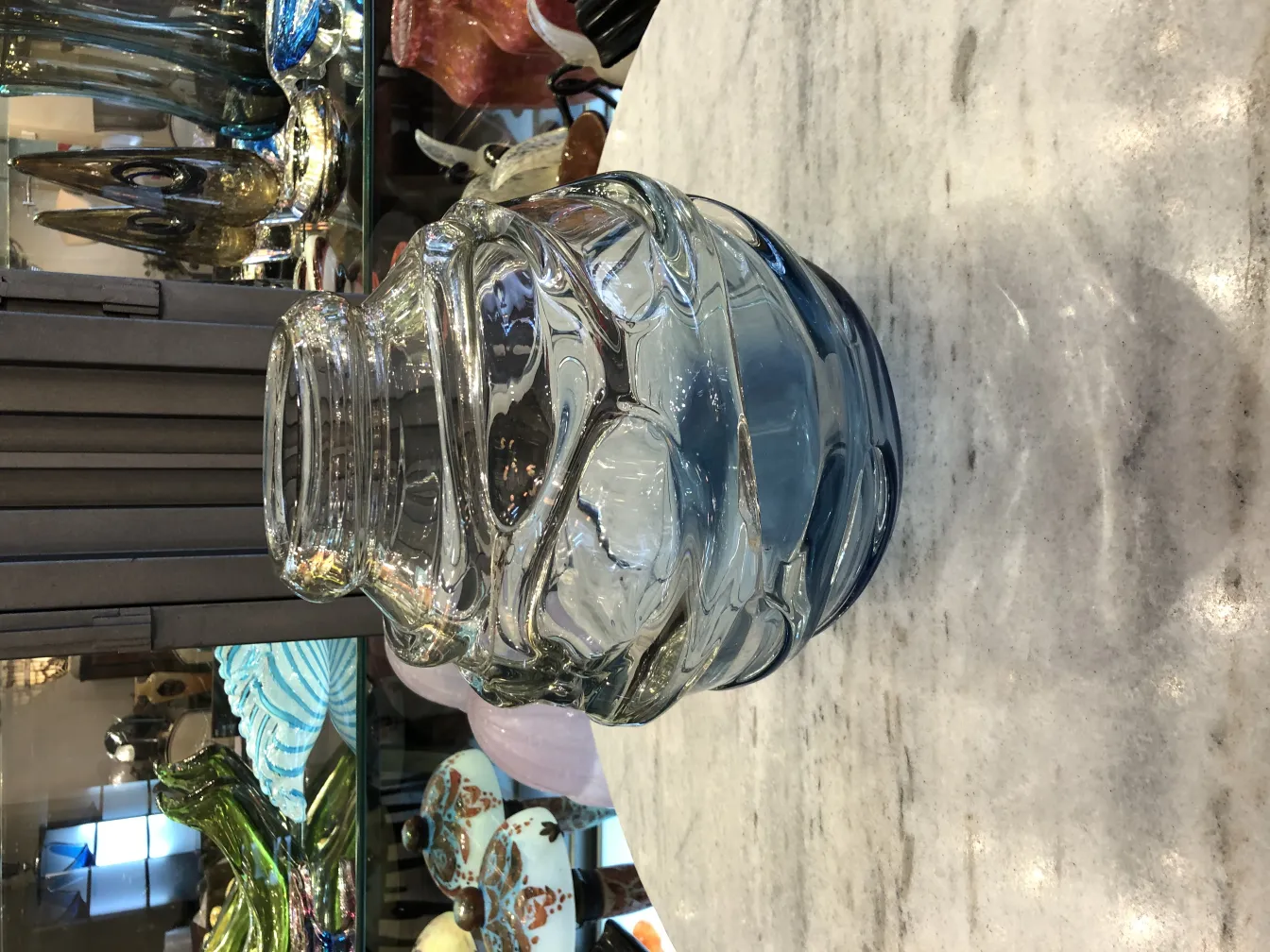 Unique design antique signed glass by Schneider