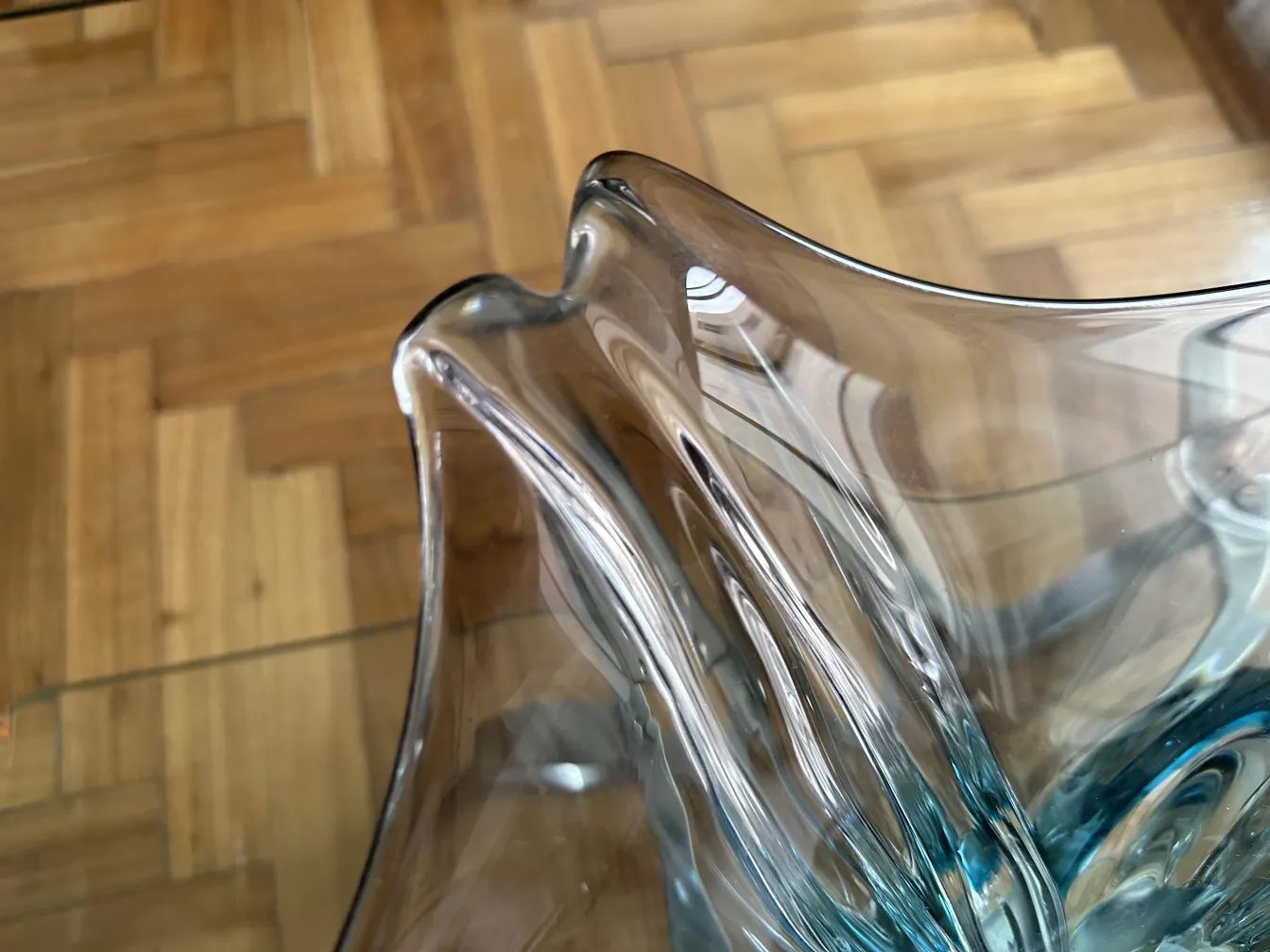 cristal de murano ancien décoratif avec des tons bleus