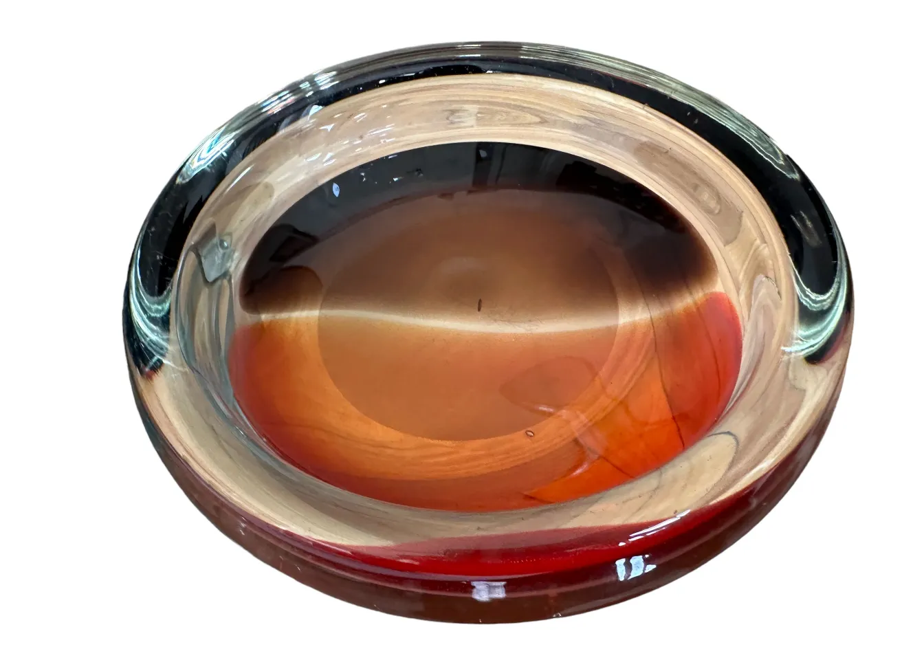 antique decorative murano glass piece in brown tones