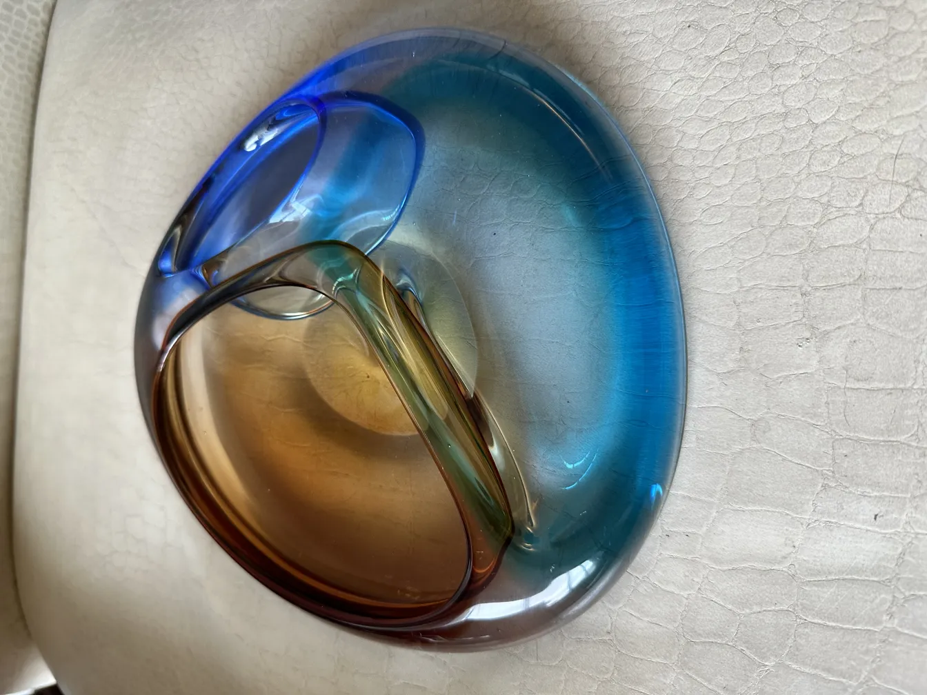 decorativo antigo cristal de murano com cores azuis e marrons