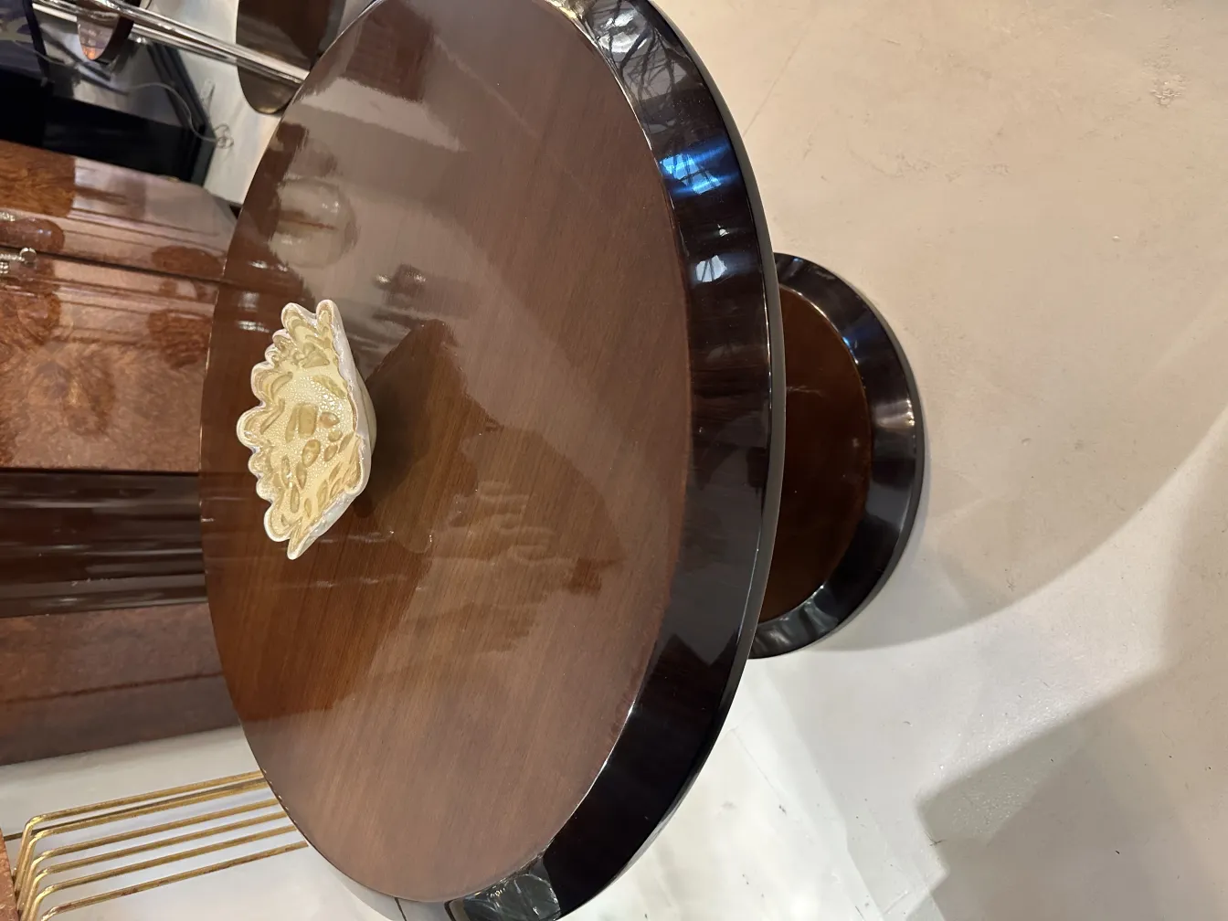 Decorative bowl on table, antique style, elegant design