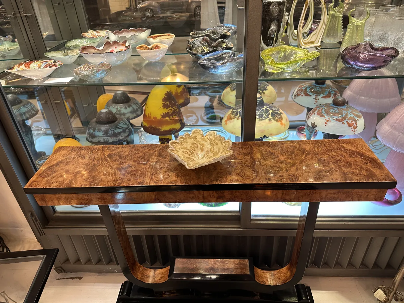 Antique Murano glass with decorative shape and vibrant colors