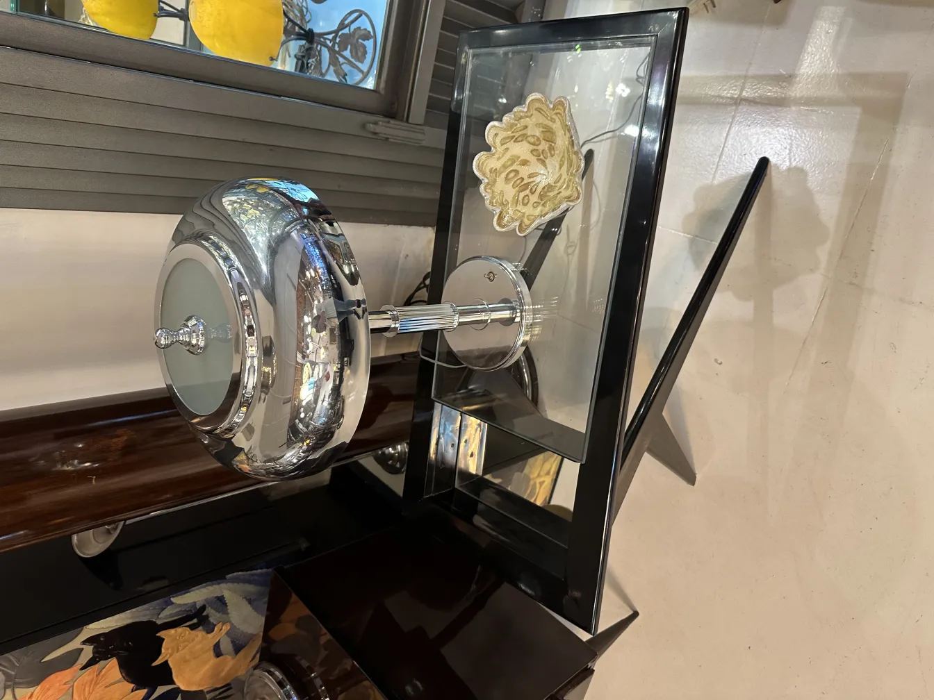 Antique Murano glass showcased in a stylish environment